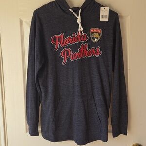 NHL Official Florida Panthers Women's Hoodie M Blue NWT Hockey Sports